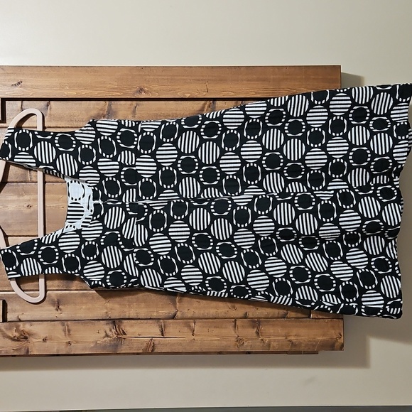 Anne Elisabeth Black White Geometric Print Sleeveless Dress EU 38 US 6 - Picture 4 of 15